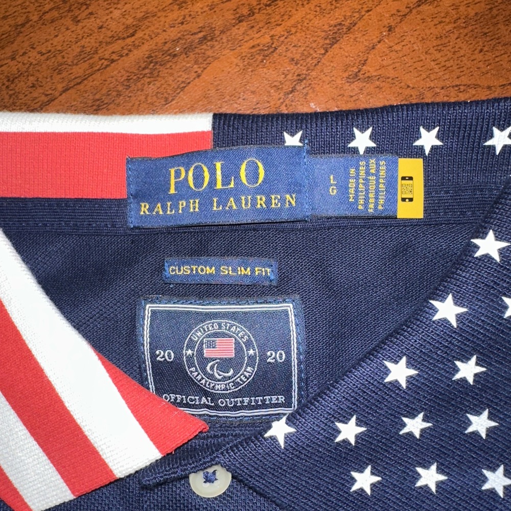 Polo Ralph Lauren 2020 US Paralympic Team Polo Navy Blue Men's Large L - Picture 5 of 10